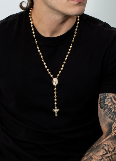 Rosario oro laminado 18k especial 8mm dorado