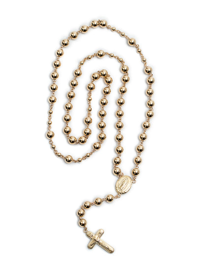 Camándula bola 7mm toda dorada