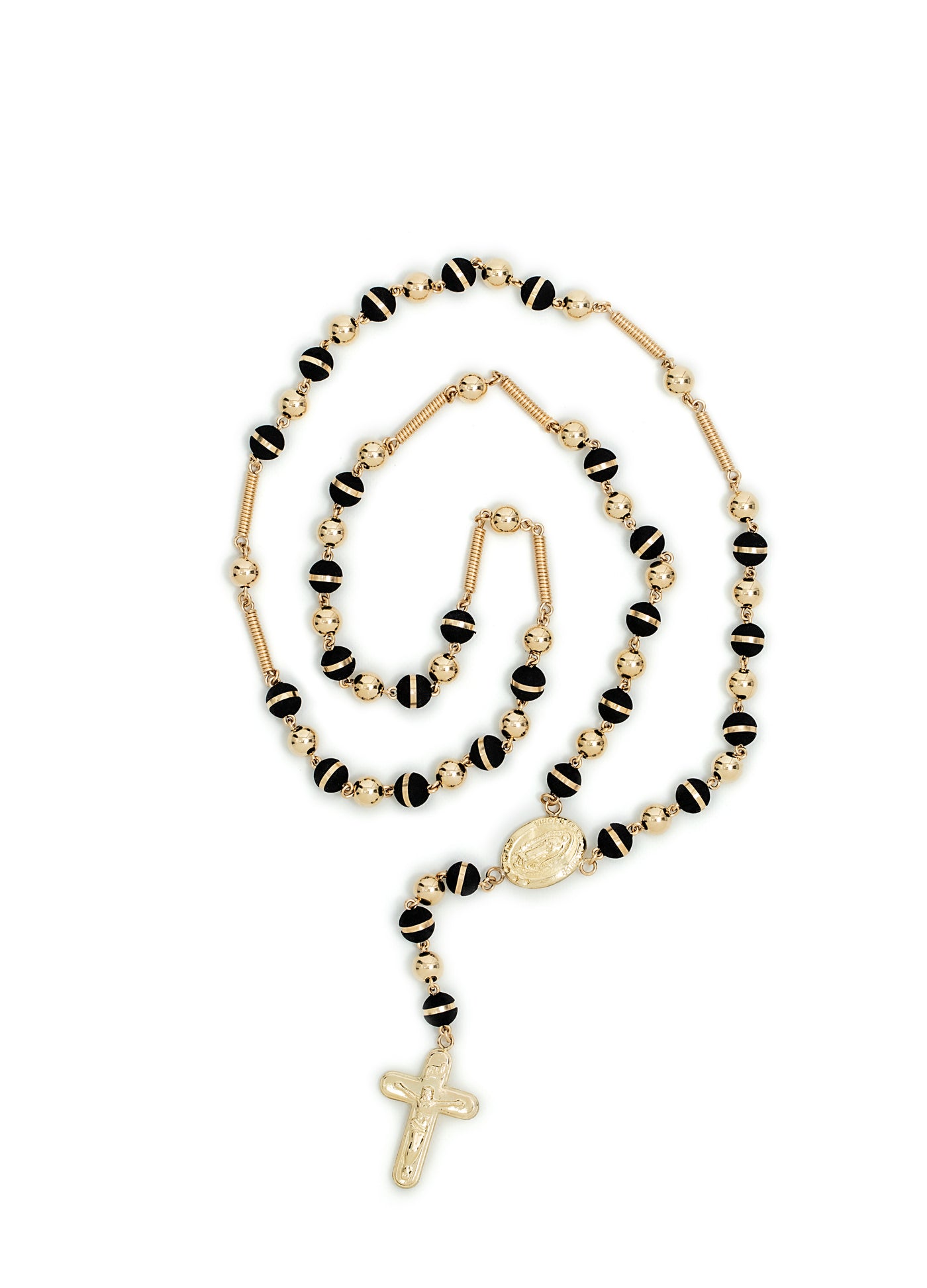 Rosario 6 mm oro laminado 18k doble aro