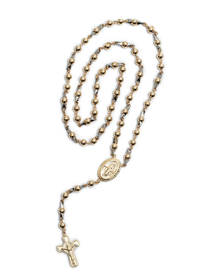 Rosario en oro laminado especial en pin dorado
