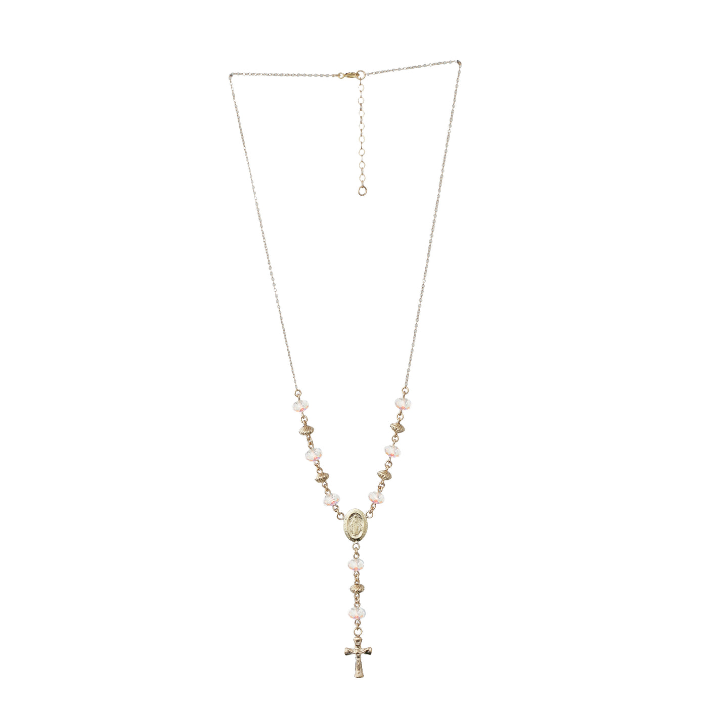 rosario oro laminado 18k tres tonos – bola 3 mm