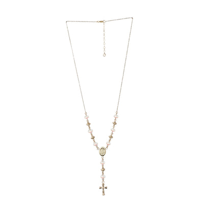 rosario oro laminado 18k tres tonos – bola 3 mm