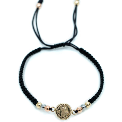 Pulsera tejida san Benito tres tonos