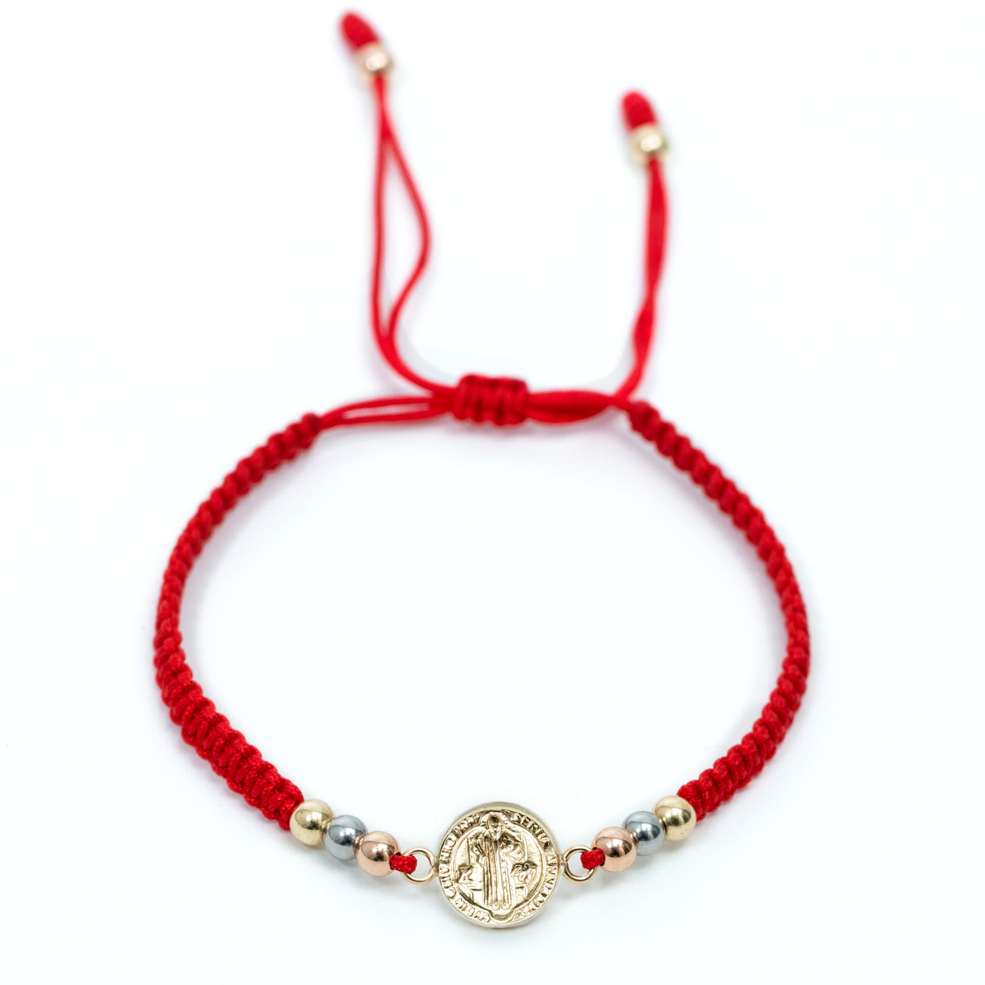 Pulsera tejida san Benito tres tonos