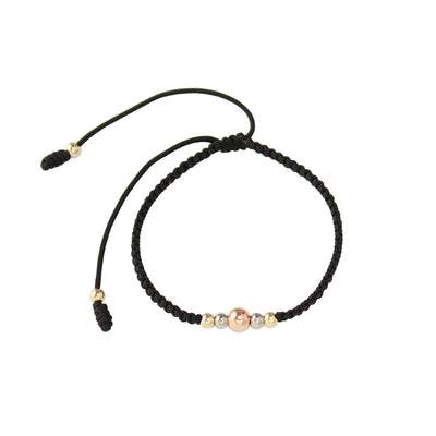 Pulsera oro laminado degrade tres tonos diamantada tejida