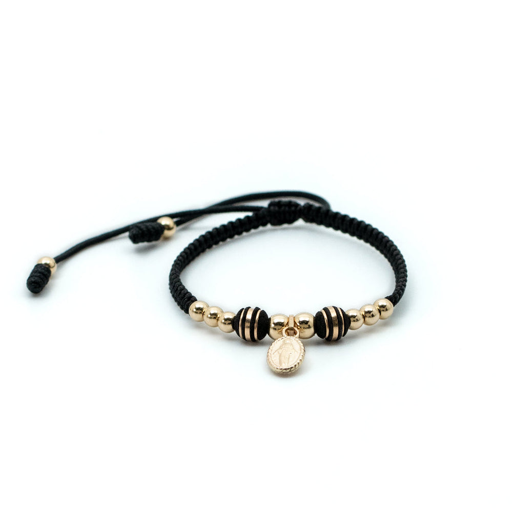 Pulsera tejida degradé dije virgen Neo