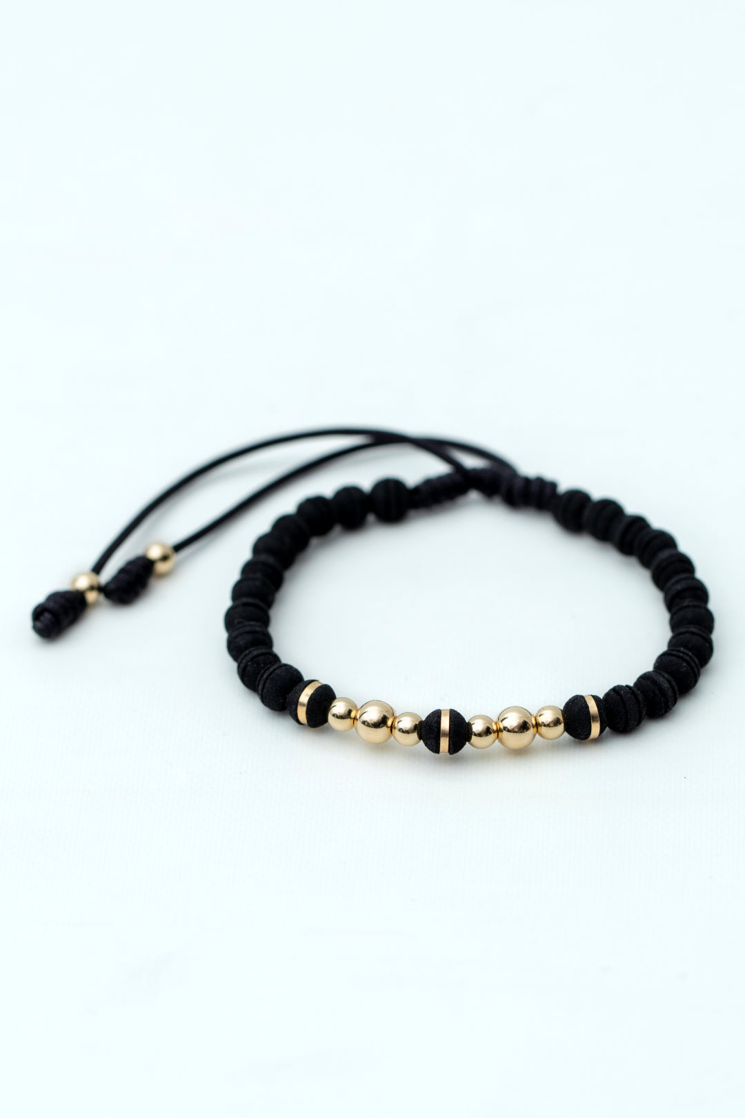 Pulsera Oro Laminado Tejida  Bolas Doradas