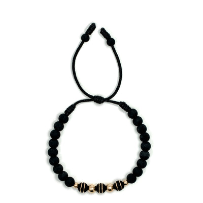 Pulsera oro laminado dorada neo doble aro bola 6mm y bola 4mm