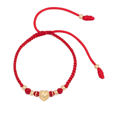 Pulsera tejida corazón