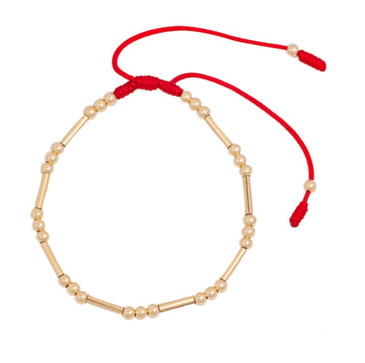 Pulsera oro laminado especial dorada canutillo bola 3mm trío