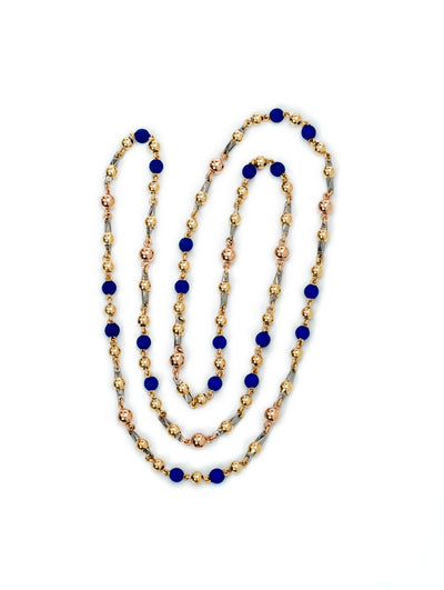 COLLAR ORO LAMINADO 18k ESPECIAL ESLABÓN NEOPRENO BOLA 4MM