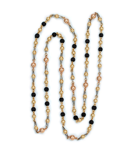 COLLAR ORO LAMINADO 18k ESPECIAL ESLABÓN NEOPRENO BOLA 4MM