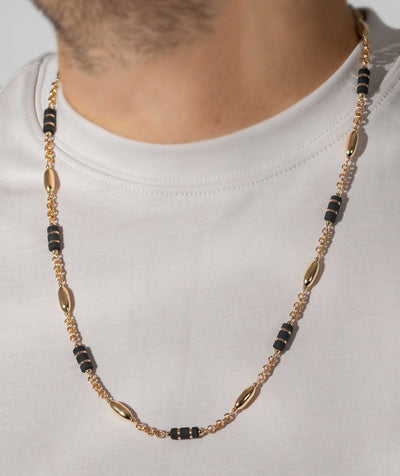 COLLAR ESPECIAL BARRIL Y OVALO DORADO