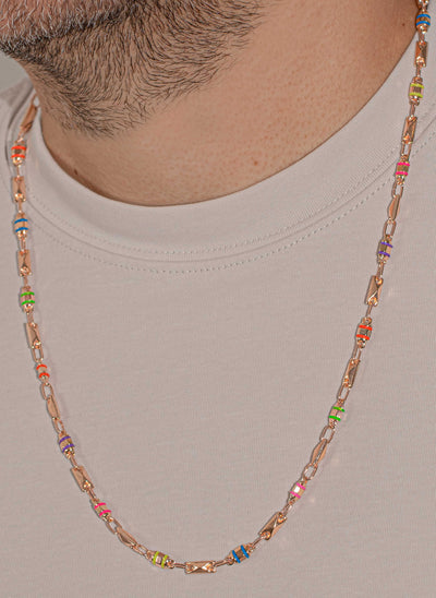 COLLAR LAM RUSTICO ROMBO Y TROQUEL ROSE