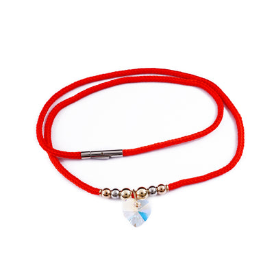 chocker cordón broche degradé piedra corazón