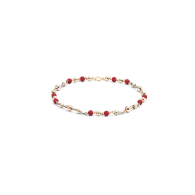 Tobillera Oro Laminado Dorada Especial Eslabon Neopreno Bola 4mm