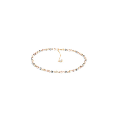 Tobillera oro laminado dije tiffany bola 3mm tres tonos