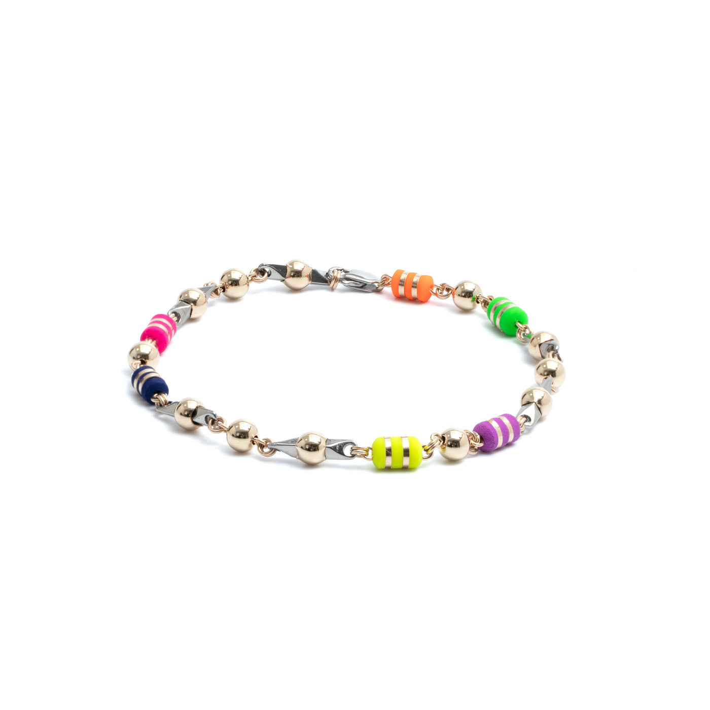 Tobillera Oro Laminado Especial Barril Cinta Pin Bola 6mm Dorado