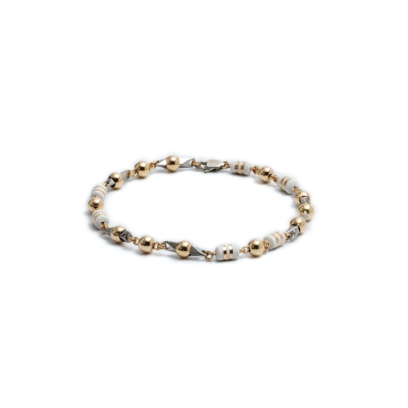 Tobillera Oro Laminado Especial Barril Cinta Pin Bola 6mm Dorado