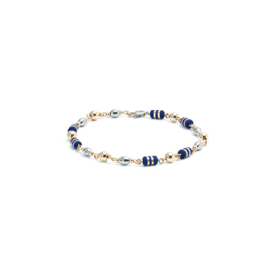 Tobillera Oro Laminado Dorada Especial Ovalo Barril Cinta Bola 6mm