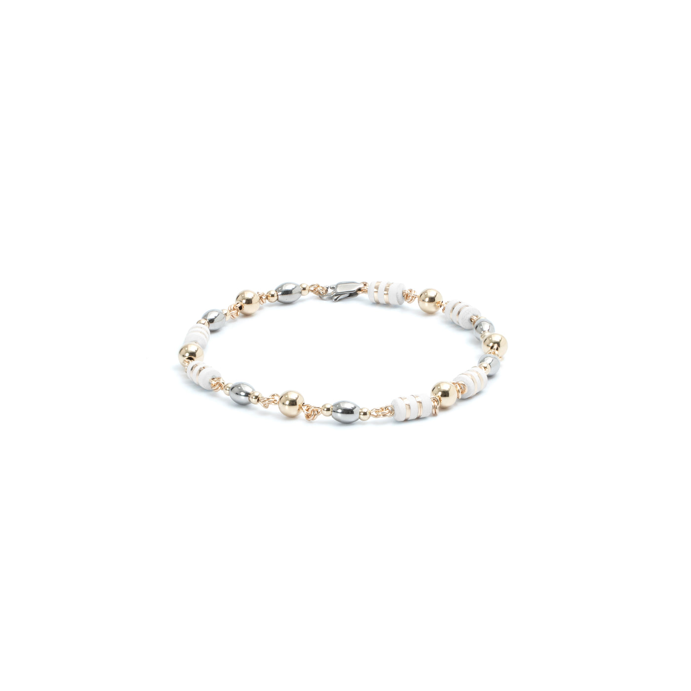 Tobillera Oro Laminado Dorada Especial Ovalo Barril Cinta Bola 6mm