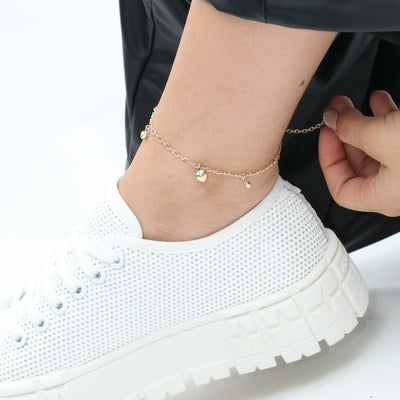 Tobillera cadena dijes corazón