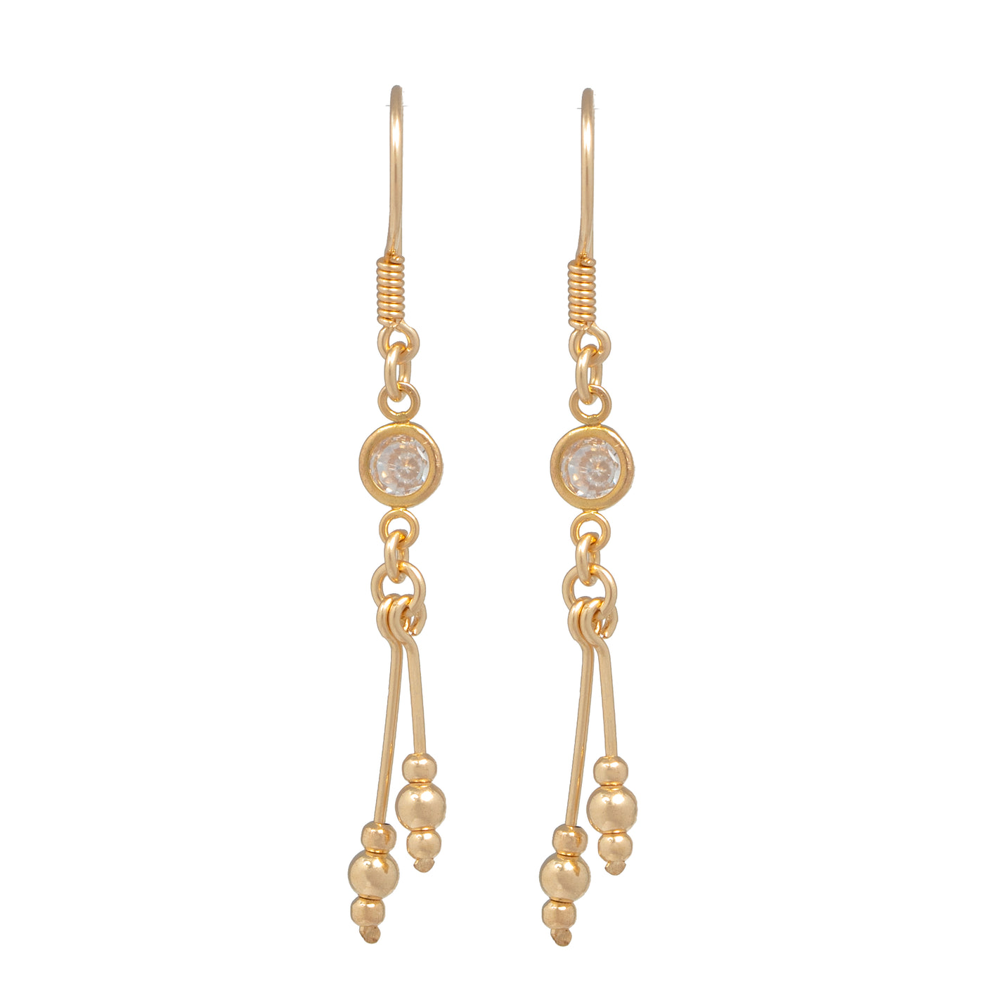 Arete oro laminado 18k dije cristal