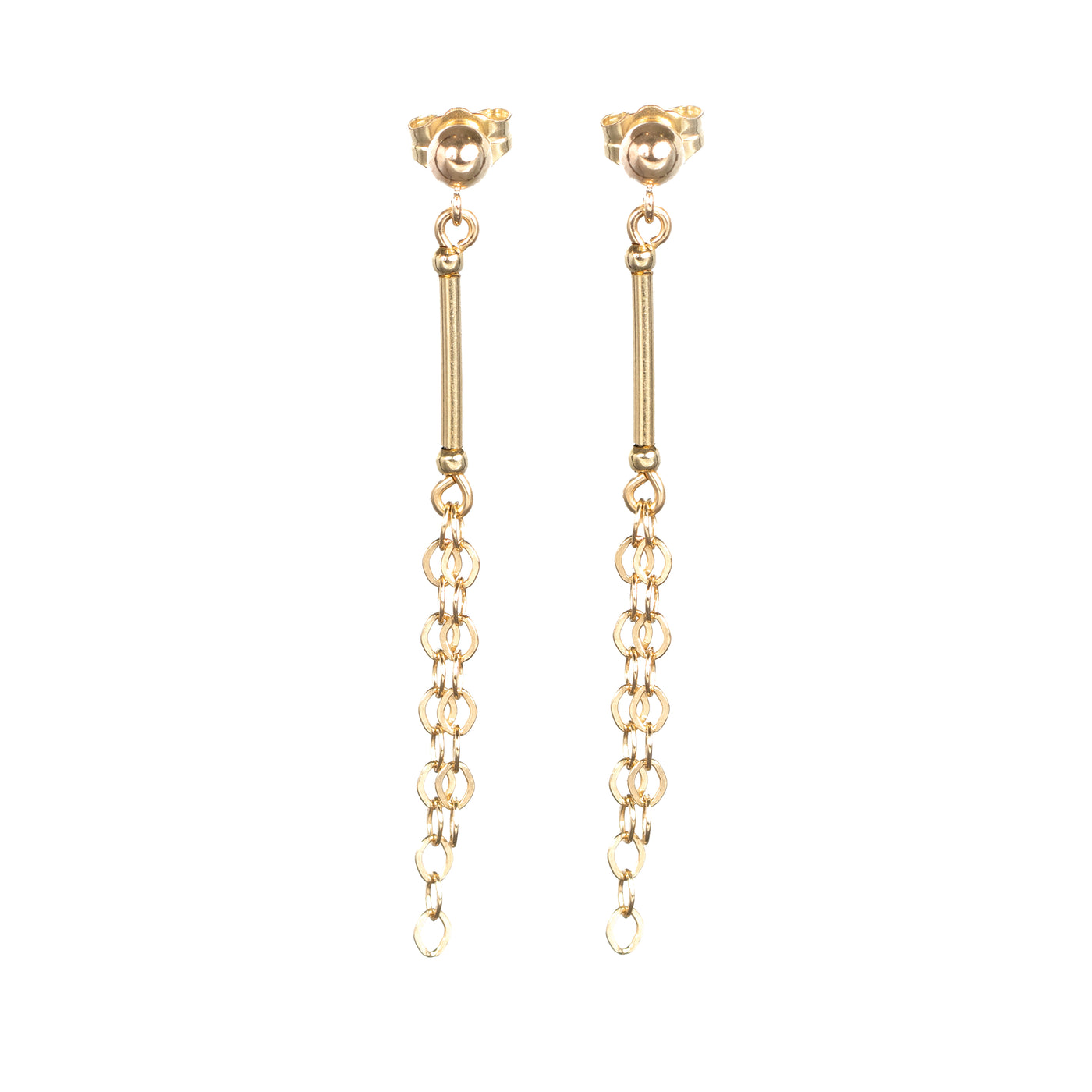 Arete oro laminado 18k canutillo-bola