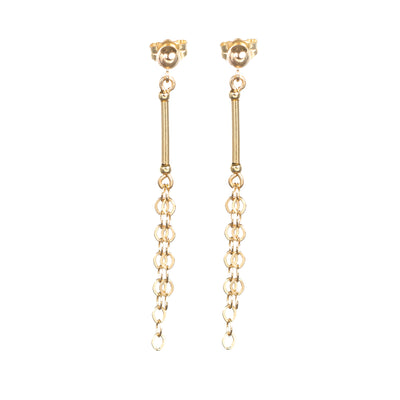 Arete oro laminado 18k canutillo-bola