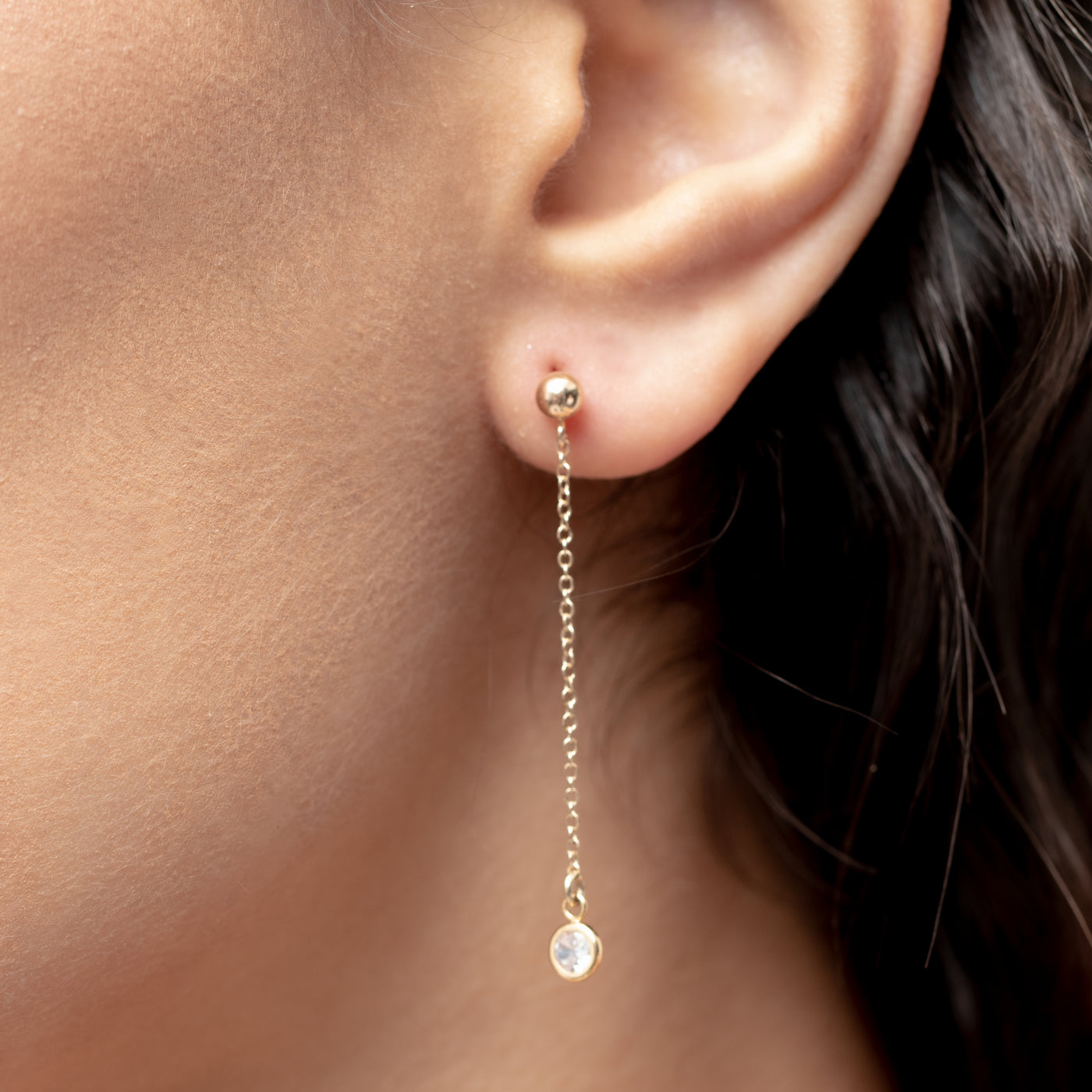 Aretes chorro en oro laminado 18k