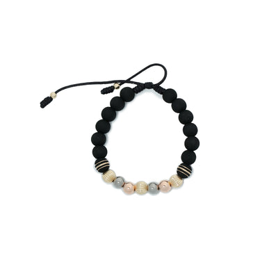 Pulsera Neo – 3 tonos bola acanalada 7 mm