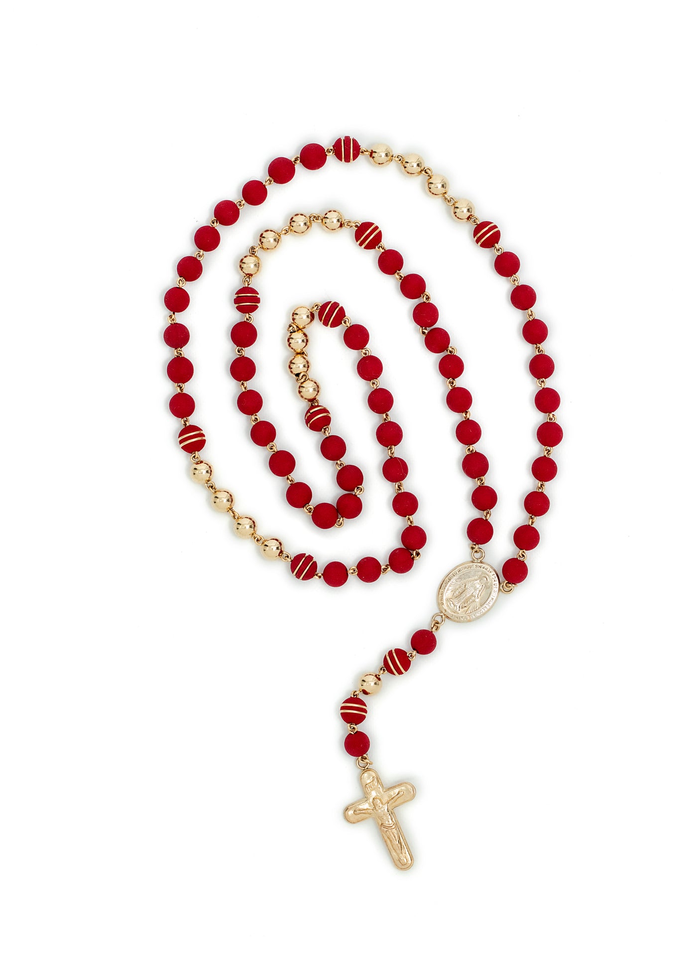 Rosario oro laminado 18k neopreno clásico 6mm