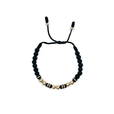 Pulsera oro laminado dorada barril cinta bola 6mm