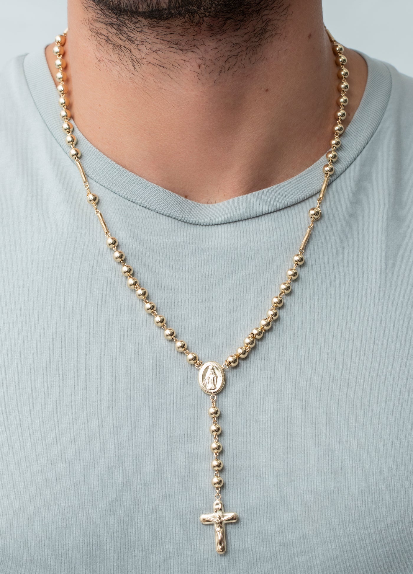 Rosario oro laminado 18k dorado 6mm