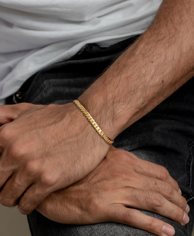 PULSERA ORO LAMINADO 18k PLANA DORADA