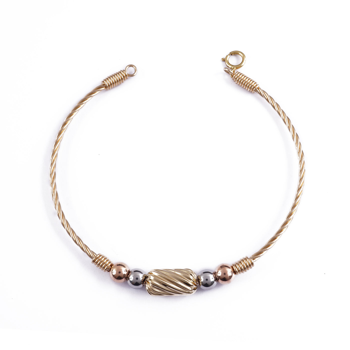 PULSERA ENTORCHADA BARRIL DIAMANTADO - 4T