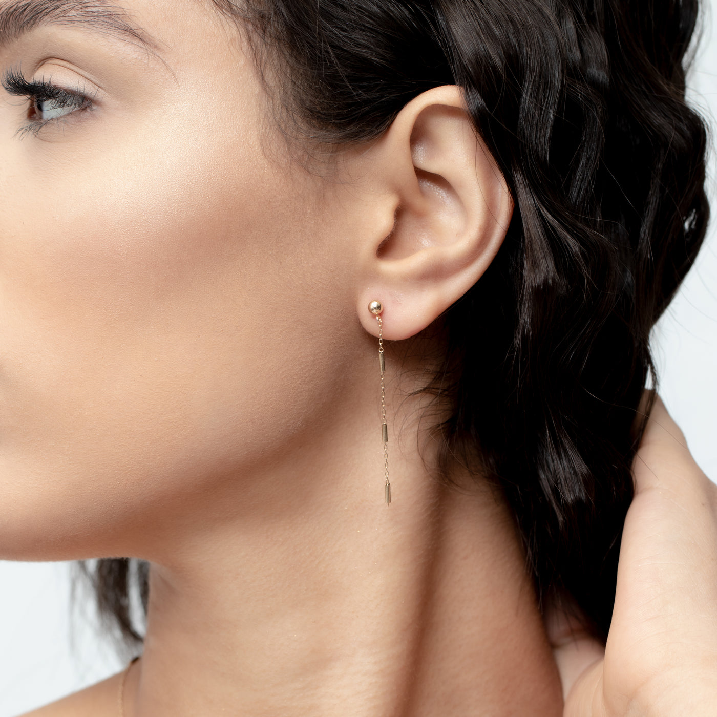 Arete en oro laminado 18k cable canutillo