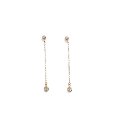 Aretes chorro en oro laminado 18k