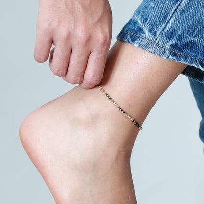 Tobillera Oro Laminado Dorada Mostacilla - Proteccion