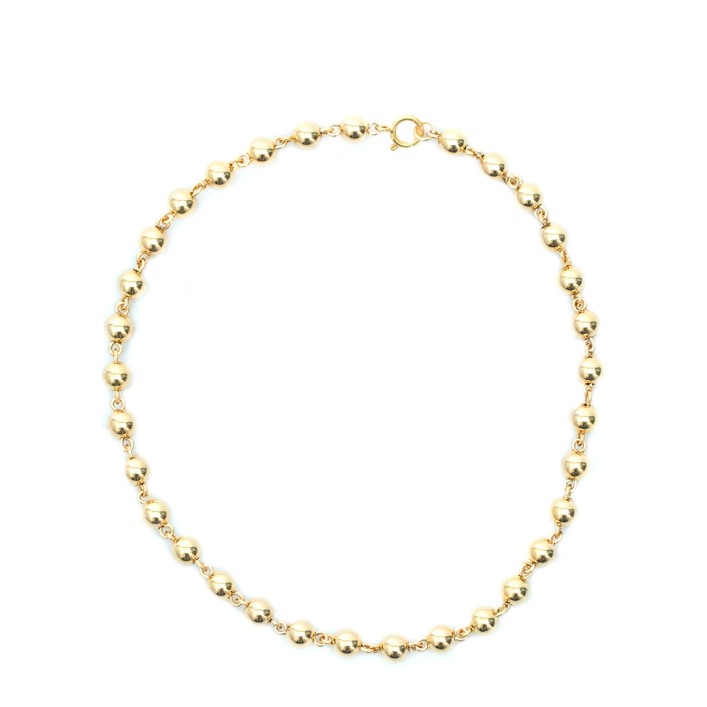 Tobillera bola 5mm dorada sistema agarre