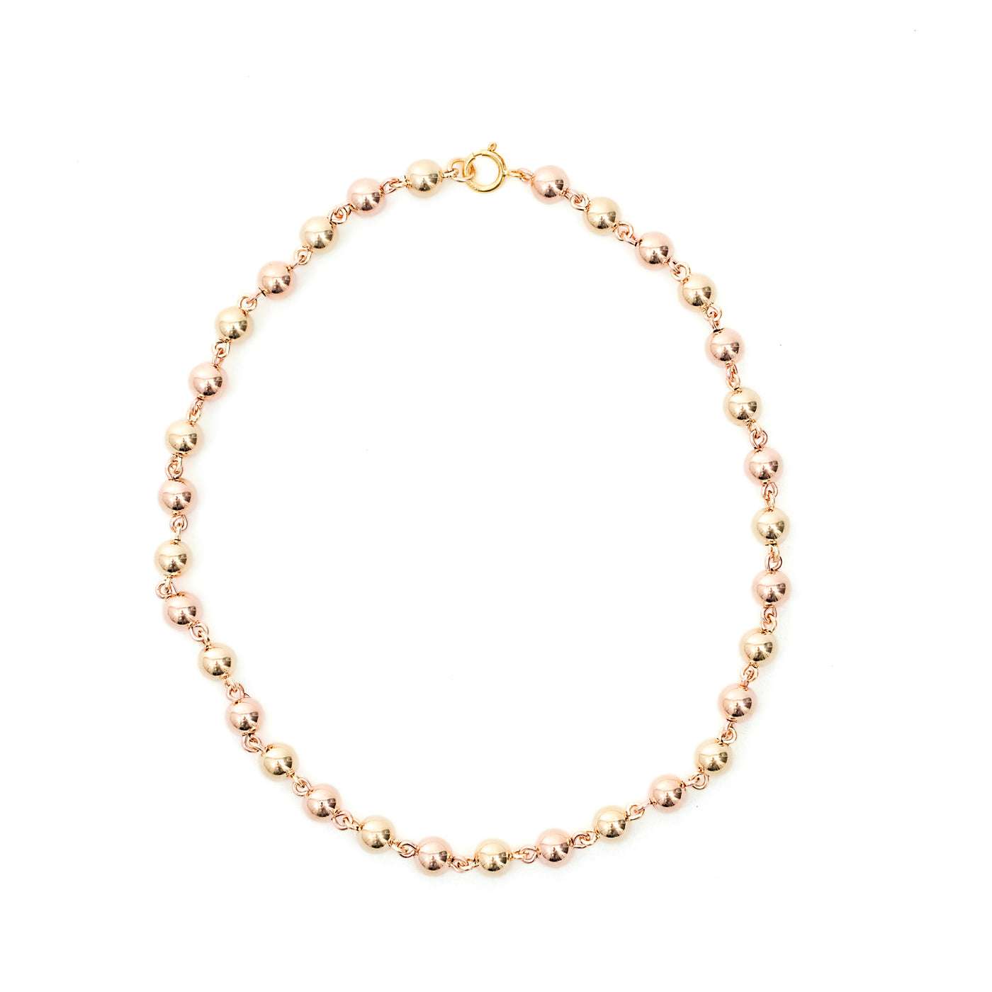 Tobillera Oro Laminado 18k Bicolor