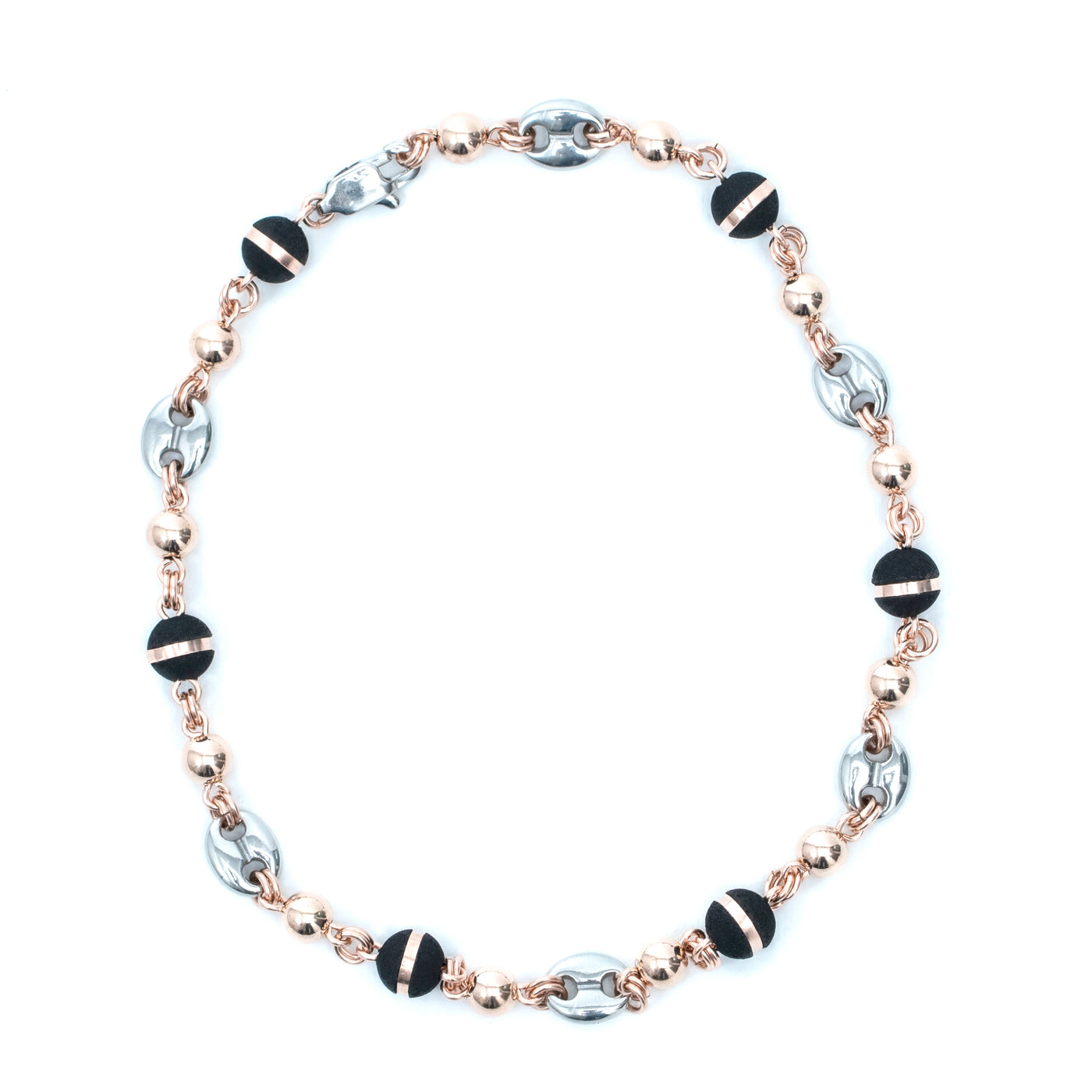 Tobillera oro laminado rosado 18k eslabón especial