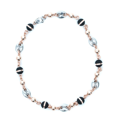 Tobillera oro laminado rosado 18k eslabón especial