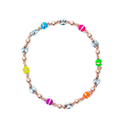 Tobillera oro laminado rosado 18k eslabón especial