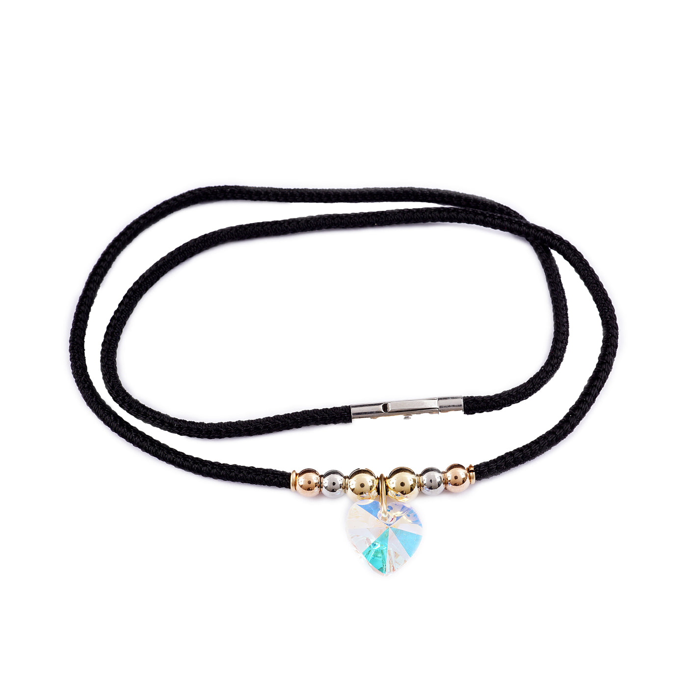 chocker cordón broche degradé piedra corazón