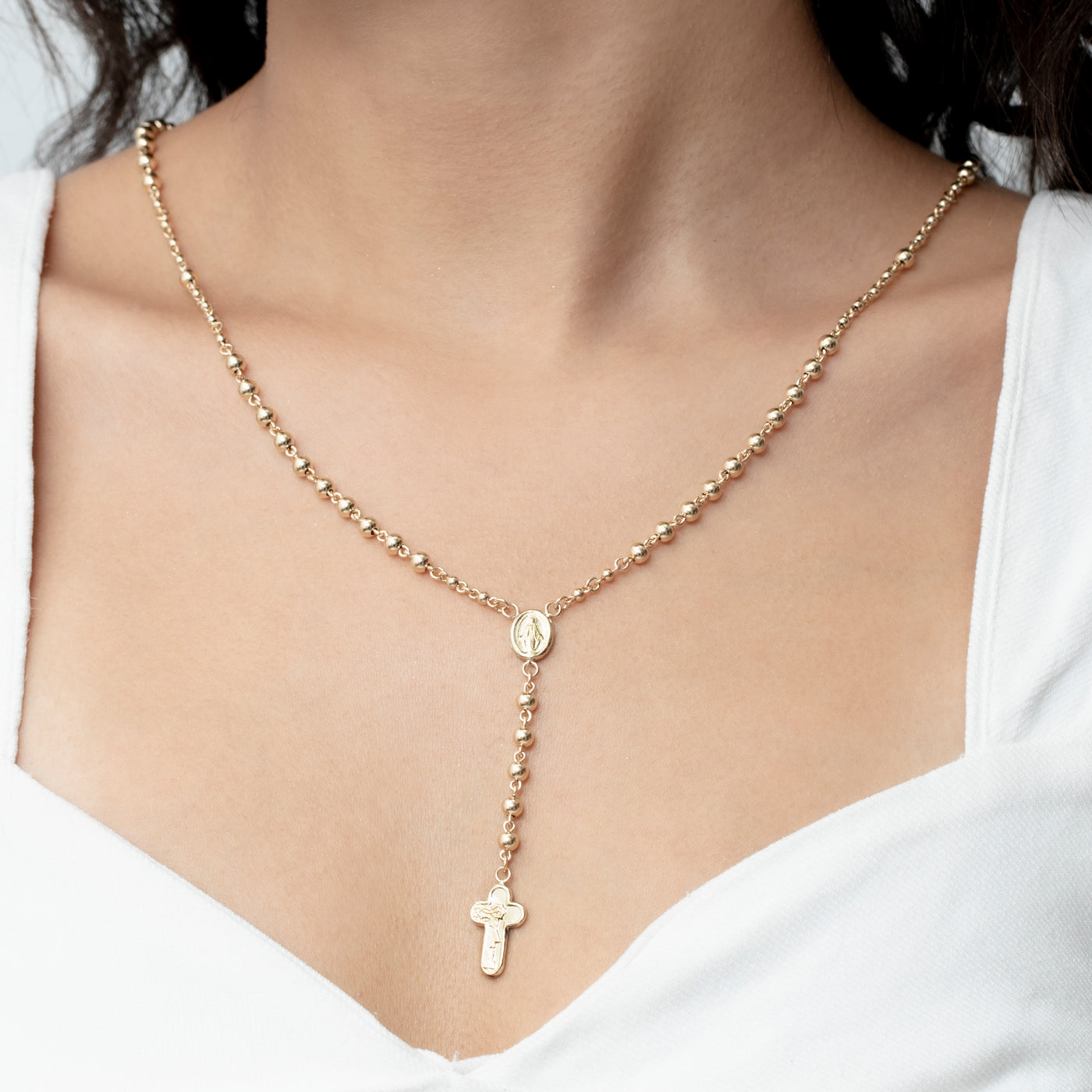 Rosario  18k dorado – bola 4 mm