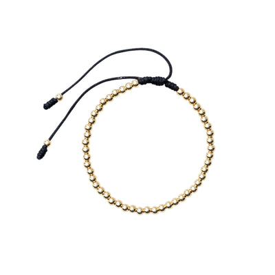 Pulsera 3mm seguida oro laminado 18k dorada