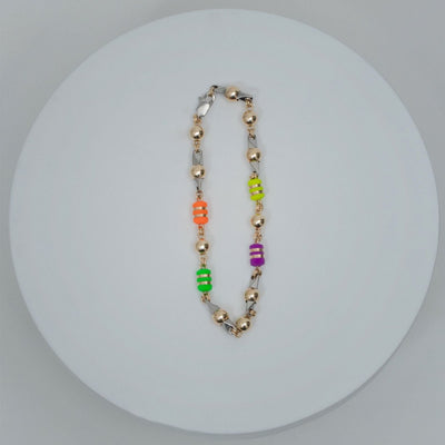 PULSERA ORO LAMINADO ESPECIAL PIN BOLA 6MM CON BARRIL CINTA