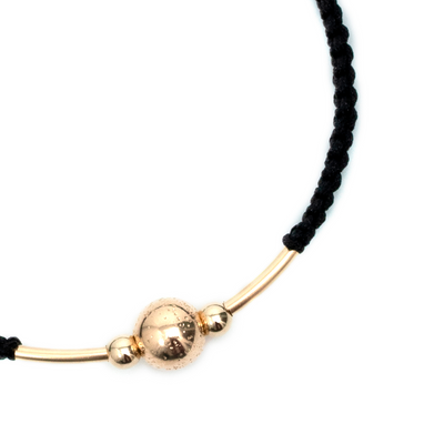 PULSERA ORO LAMINADO DIAMANTADO TEJIDA CANUTILLO 3 BOLAS BOLA 8