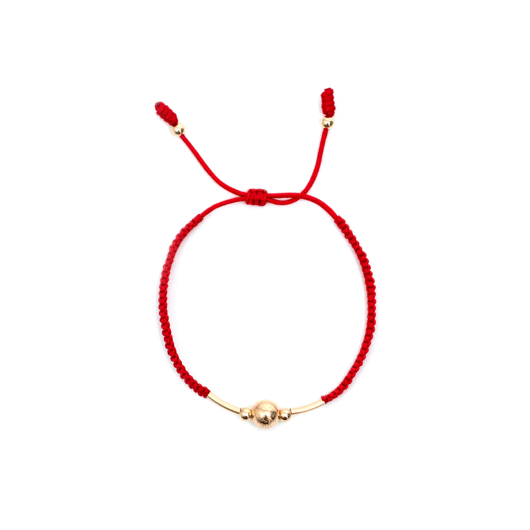 PULSERA ORO LAMINADO DIAMANTADO TEJIDA CANUTILLO 3 BOLAS BOLA 8